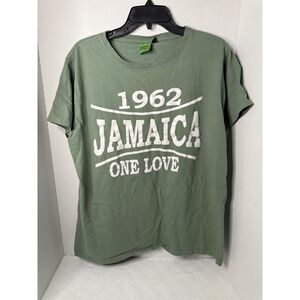 Jamaica One Love 1962 Graphic T Shirt Green Sun Kissed Jamaica Size Large